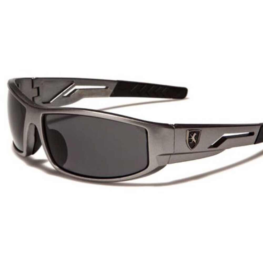 Golf Driving Biker Cycling Mens Stylish Wrap Sport Sunglasses Gray Frame